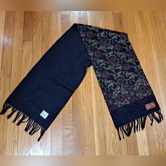 Vintage Pierre Balmain Cashmere Scarf Stole Shawl Fringe Paisley 56"x11" Luxury